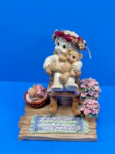 Dreamsicles Love Makes A Home Angel Cherub Teddy Bear and Me Kitten Flowers 2000 - Picture 1 of 6