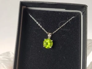 Amazon Essentials Sterling Silver Round Cut Birthstone Pendant Necklace 18" - Picture 1 of 7