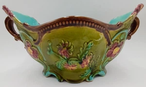 🏺 Superbe JARDINIERE BARBOTINE XIX VASE ONNAING ? SAINT CLEMENT ? 🏺majolique - Afbeelding 1 van 10