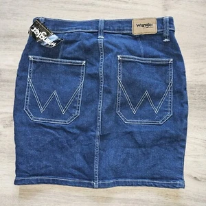Vtg Wrangler Denim Skirt Womens Small Cowgirl Western Stretch Medium Blue Jeans - Picture 1 of 6