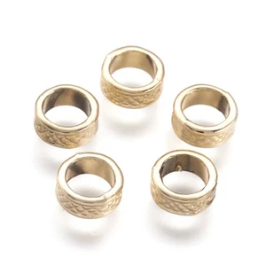 10 Stck. Goldfarben Legierung Ring Metall Perlen Geschnitzt Großes Loch Lose Abstandshalter Handwerk 8 mm - Bild 1 von 2
