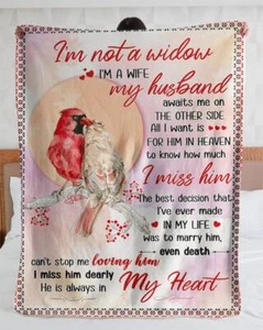 Personalized I'm Not A Widow I'm A Wife Blanket Custom Birthday Fleece Blanket - Picture 1 of 2