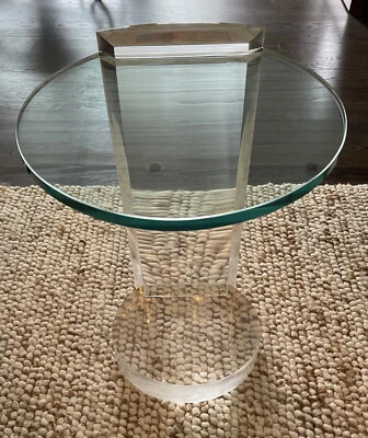 Mesa auxiliar Les Prismatiques Lucite MCM Mid-Century original firmada años 70 Foto 1 de 4