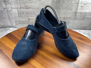 Arcopedico Mary Jane Ballet flats Women 7.5M Shoes Blue Suede Slip On Comfort - Picture 1 of 19