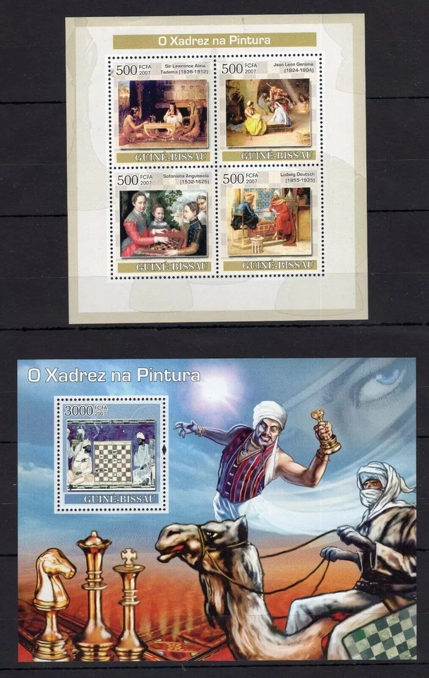 Art - Anguissola / Deutsch / Alma-Tadema / Gerome / Chess stamps MNH** - Image 1 of 1