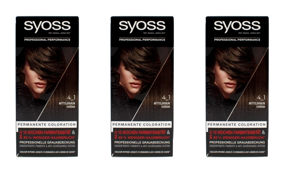 3x Syoss Mittelbraun 4_1Permanente Coloration , EAN4015100323986 - Bild 1 von 1