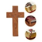  50 Pcs Wooden Crosses for Crafts Mens Necklace Christian Pendant Jesus Jewelry