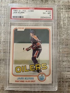 1981-82 O-Pee-Chee OPC Jari Kurri RC #107 PSA 6
