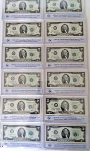 Billete de $2.00 1976 billetes de la Reserva Federal sin circular extraídos en 11 bancos de Estados Unidos. - Imagen 1 de 1