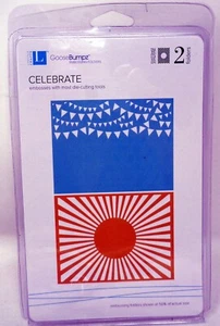 LIFESTYLE CRAFTS/GOOSE BUMPZ Embossing Folders: Celebrate (2 Folders) (NEW) - Picture 1 of 2
