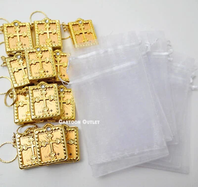 12 Recuerdos Biblia Llavero Bautizo Favores Comunión Religioso Organza Bolsas Span Foto 1 de 4