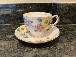 Vintage Tuscan china tea cup & saucer - pink - Picture 1 of 3
