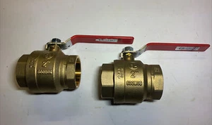 Box Of 2 - KVC 2" NO LEAD FULL PORT NPT BRASS BALL VALVE - NL-100T200 - Picture 1 of 4