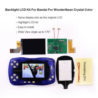 Hightlight Backlight IPS LCD Screen For Bandai WonderSwan Crystal WSCC - Image 1 of 4