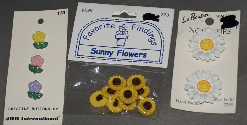 NIP, Favorite Findings "Sunny Flowers" and LeBouton "Floral" Novelty Buttons - Image 1 of 1