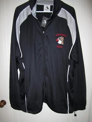 Abrigo Deportivo Hombre Chaqueta Cremallera Completa Negro y Gris Gris Logo Bordado 2XL Foto 1 de 4