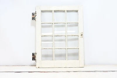 Antique Wood Architectural Salvage Wood 12 Pane Window Chippy Paint Window - Image 1 of 4