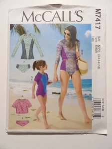 McCall's 7417 Kids & Misses Swimsuits (Kids sz 3-8) (Misses sz 8-22) New Uncut - Picture 1 of 3