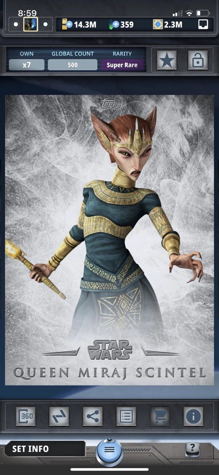 Topps Star Wars Digital Card Trader Clone Wars Inception Queen Miraj Insert - Image 1 of 1