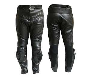 Pantalone Moto in Pelle.mod. 9200 Nero-Protezioni/CE - Foto 1 di 1