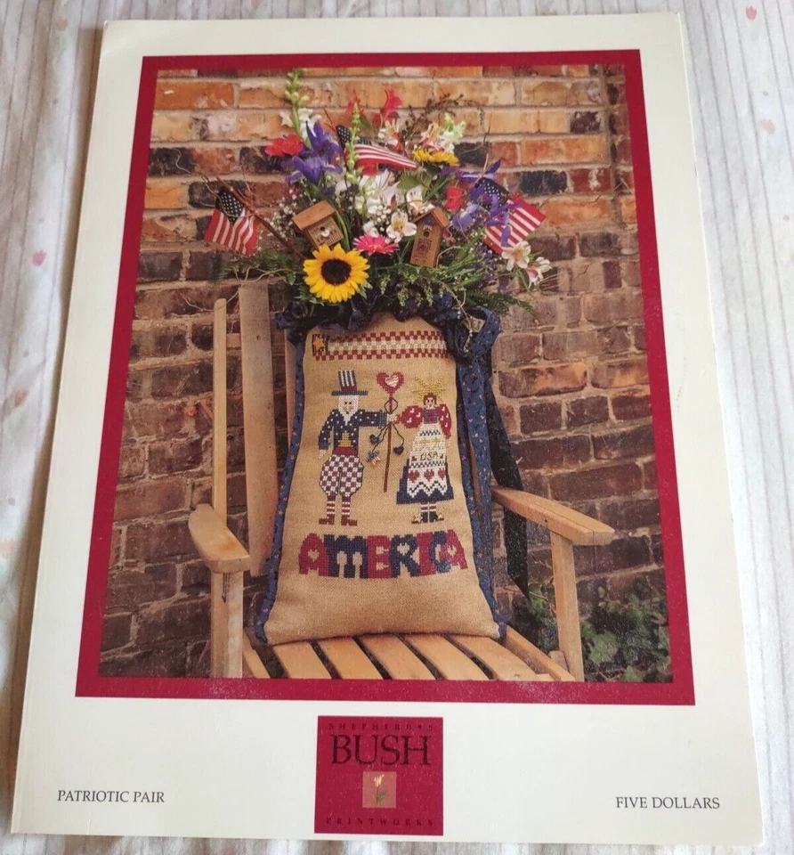 Shepherds Bush Patriotic Pair America Counted Cross Stitch Pattern 1997 - Image 1 of 2