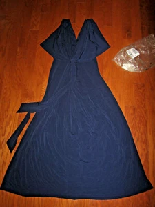 L 12 ❤️ VICTORIA'S SECRET GODDESS MJ MAXI DRESS SHORT SLEEVE ❤️OFFICE PARTY BLUE - Imagen 1 de 8