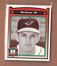 1991 Crown Coca Cola Baltimore Orioles Regional Card Marv Breeding 1960-1962
