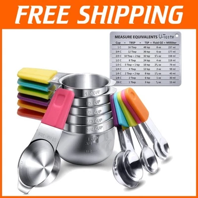 Engraved Measuring Cups and Spoons with Conversion Chart - Image 1 of 4