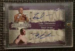 2010 Leaf Showdowns Fedor Emelianenko Vs Brock Lesnar Dual Auto Rookie /5 UFC 🔥 - Picture 1 of 2