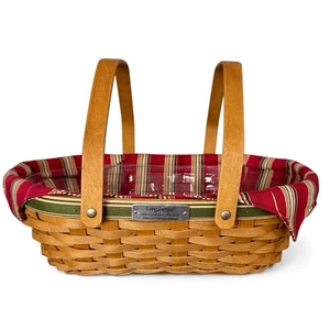 Longaberger 2006 Christmas Collection Natures Garland Basket w/Liner + Protector - Picture 1 of 10