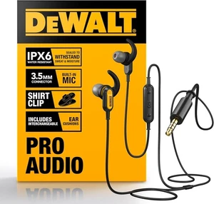 DEWALT Écouteurs de chantier - IPX6 Résistant à l'eau/à la sueur, prise 3,5 mm, NEUFS ! - Photo 1 sur 1