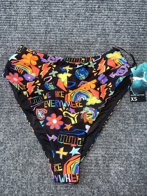 PUMA tamanho XS parte inferior de natação feminina arco-íris e flores colorida - Imagem 1 de 4