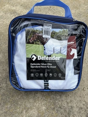 84” Defender Silver Elite standard neck fly sheet w/belly wrap - Image 1 of 2