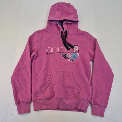 Moletom com capuz ANIMAL 8 rosa feminino mistura de algodão bordado floral - Imagem 1 de 4