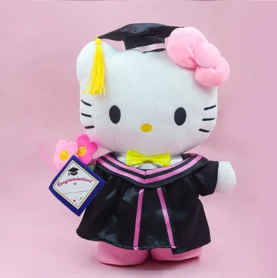 10英寸小猫毕业毛绒柔软玩具填充动物娃娃礼物圣诞节生日 — 第 1/3 张图片