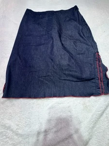 Marithe Francois Girbaud Vintage Skirt Denim Asymmetrical W30 Red Accent Ruffle - Picture 1 of 14