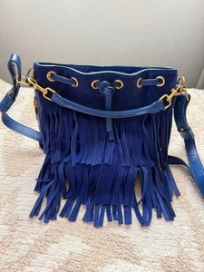 Saint Laurent Emmanuelle Fringe Handbag Leather Shoulder Bag 2-Way Designer - Picture 1 of 3