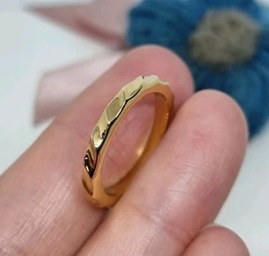 NEW Genuine Pandora 14k Gold Plated Ripped Band Ring  Size 54 💕 ALE MET - Picture 1 of 6