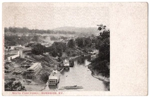 1906 Burnside, Kentucky - Town & South Fork River Ferry - Vintage Postkarte - Bild 1 von 2