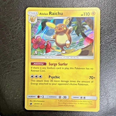 Alolan Raichu 31/111 Holo Rare Crimson Invasion Pokemon Card - Image 1 of 4