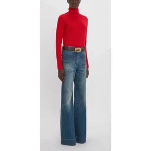 Jeans Victoria Beckham Alina tiro alto pierna ancha azules talla 27L - Imagen 1 de 10
