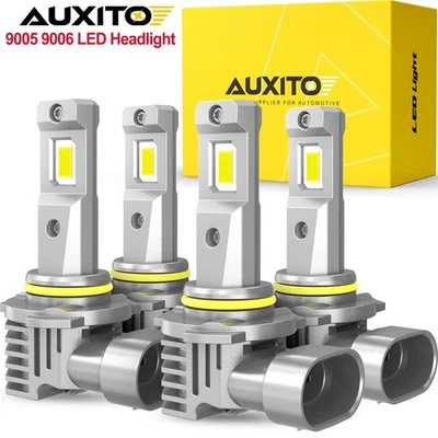 AUXITO Combo 4 9005 + 9006 LED Headlight Kit Bulbs High Low Beam White 80000LM - Image 1 of 4