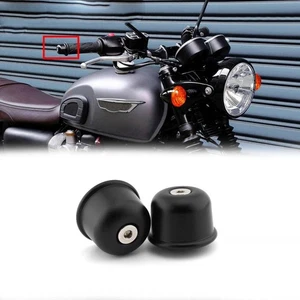 2PC Hand Bar Cap End For For BONNEVILLE / Black T120 / Black T100 / Black LH+RH - Picture 1 of 9