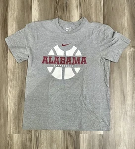 Nike Camicia Uomo Grande Grigio Dri Fit Logo Swoosh Alabama Basket - Foto 1 di 8