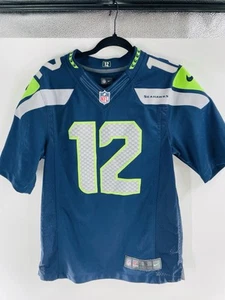 Seattle Seahawks #12 Fan NIKE 12th Man On Field Blue Jersey Men's Size Small - Picture 1 of 10