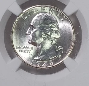 1946 S 25C Washington Silver Quarter NGC MS66 JBTr43 - Picture 1 of 4