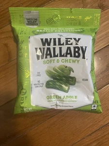 1 bolsa de 4 oz Wiley Wallaby verde manzana regaliz caramelo vegano kosher - Imagen 1 de 2