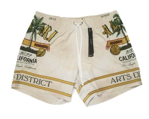 Amiri $490 NWT Rum Label Swim Trunk Alabaster SS22MSB002 Deadstock Polyester M - Picture 1 of 7