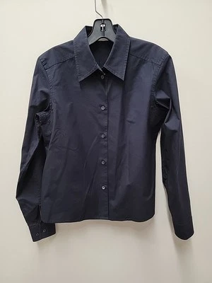 Prada Women’s LOGO Button-Down Shirt Navy Blue Collared - Image 1 of 4