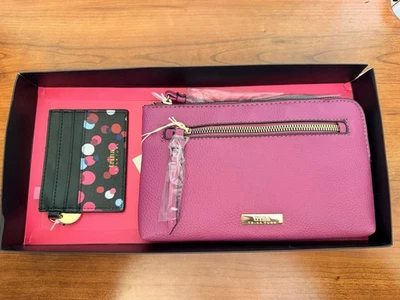 NWT Trina Turk Purple Clutch Wristlet & Card Holder Set New - Image 1 of 4